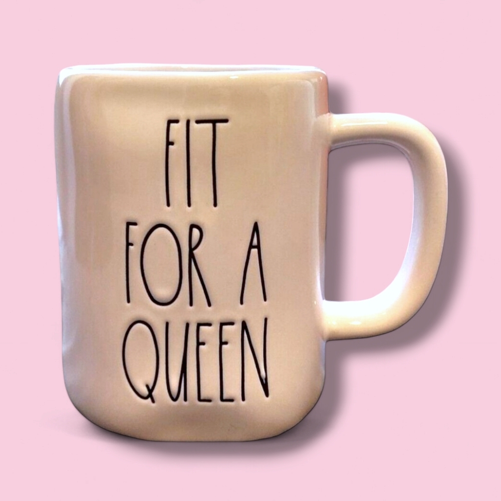 Rae Dunn FIT FOR A QUEEN 3D Crown Ceramic Mug